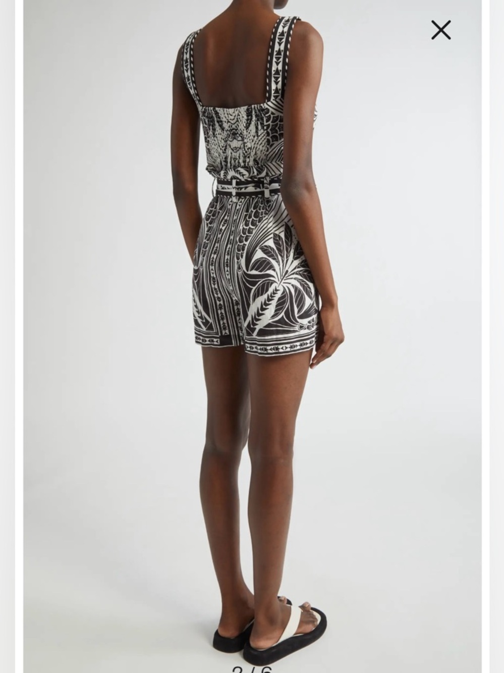 FARM Rio Black & White Printed Belted Romper - Picture 3 of 8